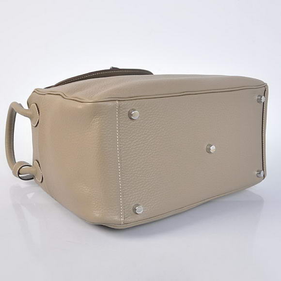 Hermes Lindy 30CM Havanne Handbags 1057 Grey Leather Silver Hardware Hermes Lindy 30CM Havanne Handbags 1057 Grey Leather Silver Hardware