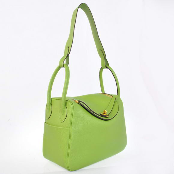 Hermes Lindy 30CM Havanne Handbags 1057 Light Green Leather Golden Hardware Hermes Lindy 30CM Havanne Handbags 1057 Light Green Leather Golden Hardware