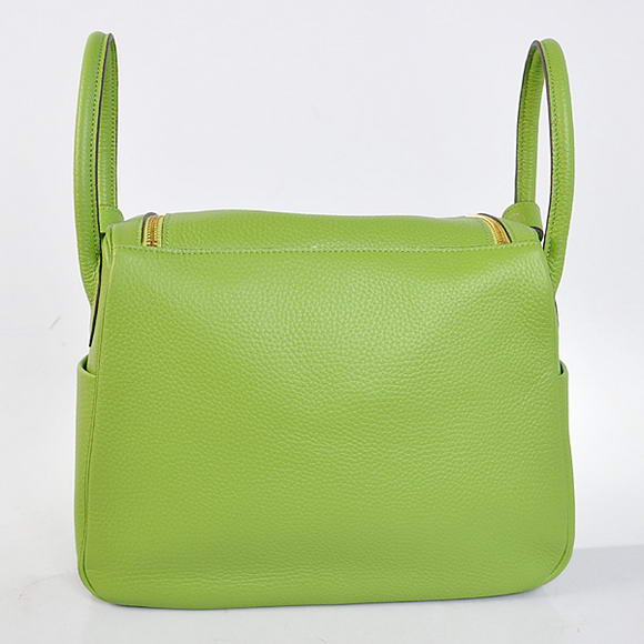 Hermes Lindy 30CM Havanne Handbags 1057 Light Green Leather Golden Hardware Hermes Lindy 30CM Havanne Handbags 1057 Light Green Leather Golden Hardware