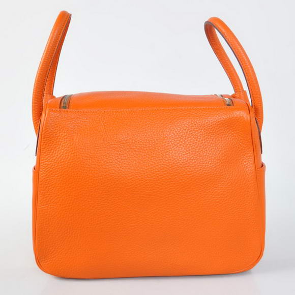 Hermes Lindy 30CM Havanne Handbags 1057 Orange Leather Silver Hardware Hermes Lindy 30CM Havanne Handbags 1057 Orange Leather Silver Hardware