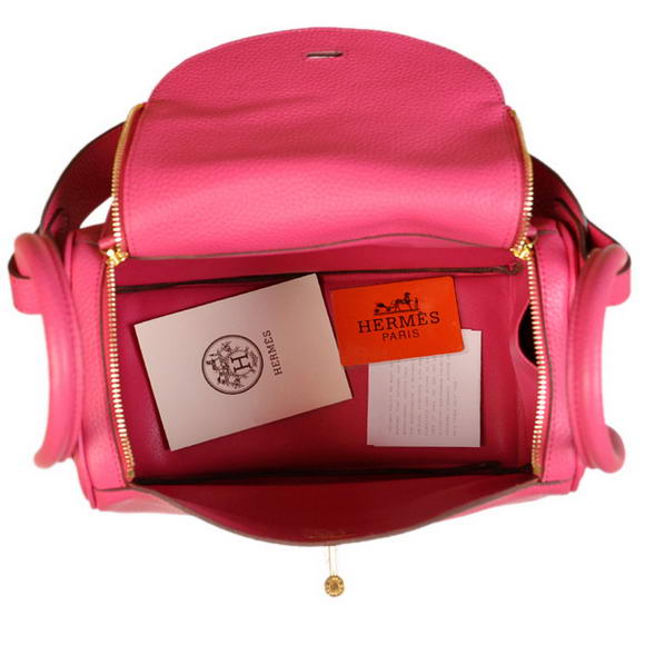 Hermes Lindy 30CM Havanne Handbags 1057 Peach Leather Golden Hardware Hermes Lindy 30CM Havanne Handbags 1057 Peach Leather Golden Hardware