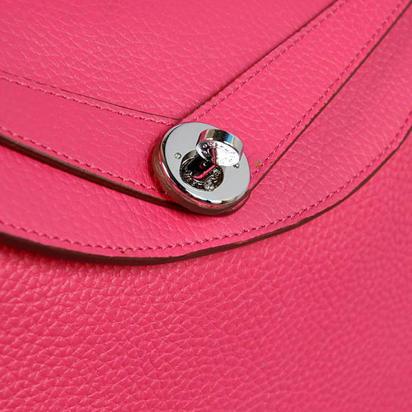 Hermes Lindy 30CM Havanne Handbags 1057 Peach Leather Silver Hardware Hermes Lindy 30CM Havanne Handbags 1057 Peach Leather Silver Hardware