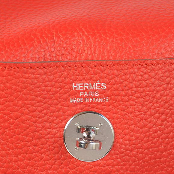 Hermes Lindy 30CM Havanne Handbags 1057 Red Leather Silver Hardware Hermes Lindy 30CM Havanne Handbags 1057 Red Leather Silver Hardware