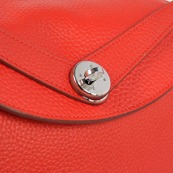 Hermes Lindy 30CM Havanne Handbags 1057 Red Leather Silver Hardware Hermes Lindy 30CM Havanne Handbags 1057 Red Leather Silver Hardware