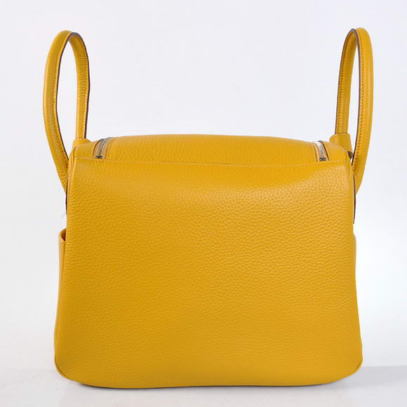 Hermes Lindy 30CM Havanne Handbags 1057 Yellow Leather Silver Hardware Hermes Lindy 30CM Havanne Handbags 1057 Yellow Leather Silver Hardware