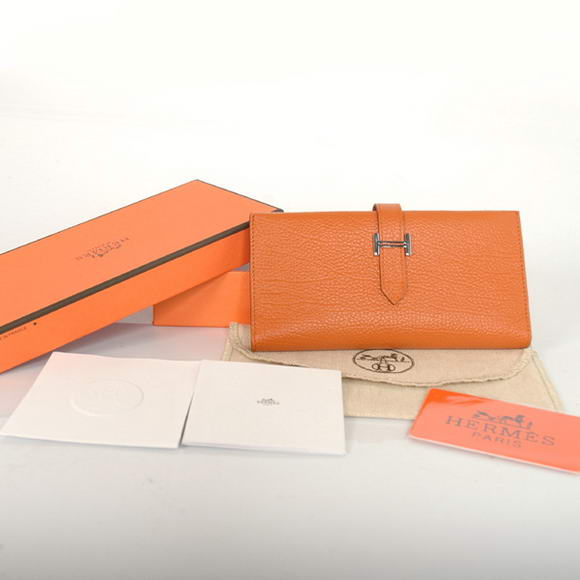 Hermes Bearn Japonaise Smooth Leather Tri-Fold Wallet H308 Orange Hermes Bearn Japonaise Smooth Leather Tri-Fold Wallet H308 Orange