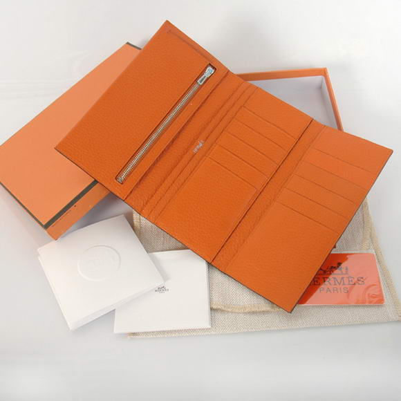 Hermes Bearn Japonaise Smooth Leather Tri-Fold Wallet H308 Orange Hermes Bearn Japonaise Smooth Leather Tri-Fold Wallet H308 Orange