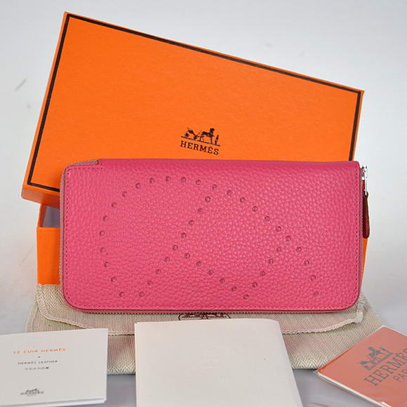 Hermes Evelyn Long Wallet Zip Purse A808 Peach Hermes Evelyn Long Wallet Zip Purse A808 Peach