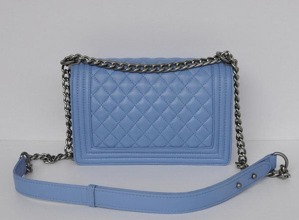 Chanel A67086 Blue Le Boy Flap Shoulder Bag Silver Chanel A67086 Blue Le Boy Flap Shoulder Bag Silver