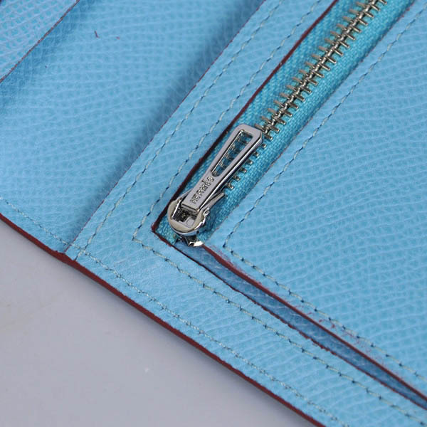 Hermes Bearn Wallet Original Smooth Leather Light Blue Hermes Bearn Wallet Original Smooth Leather Light Blue