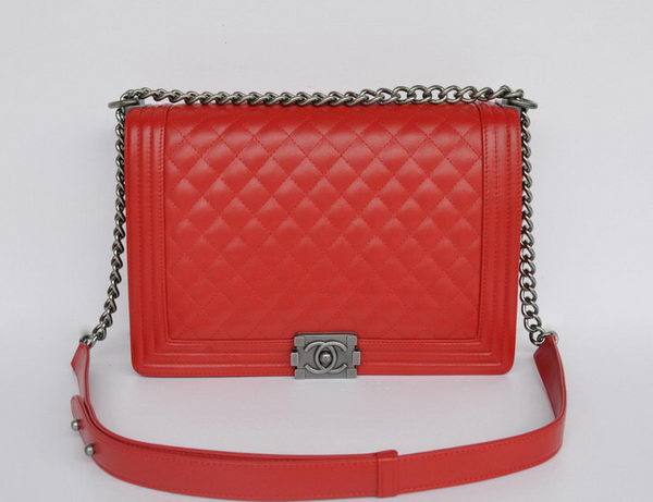 Hot Style Chanel A67086 Red Le Boy Flap Shoulder Bag Silver Hot Style Chanel A67086 Red Le Boy Flap Shoulder Bag Silver