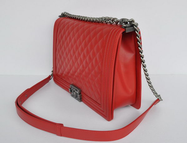 Hot Style Chanel A67086 Red Le Boy Flap Shoulder Bag Silver Hot Style Chanel A67086 Red Le Boy Flap Shoulder Bag Silver