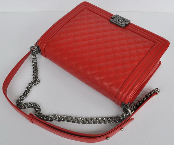 Hot Style Chanel A67086 Red Le Boy Flap Shoulder Bag Silver Hot Style Chanel A67086 Red Le Boy Flap Shoulder Bag Silver