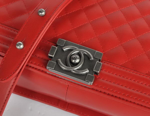 Hot Style Chanel A67086 Red Le Boy Flap Shoulder Bag Silver Hot Style Chanel A67086 Red Le Boy Flap Shoulder Bag Silver