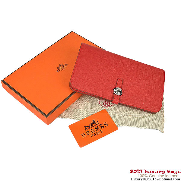 Hermes Dogon Wallet Travel Case H001 Red