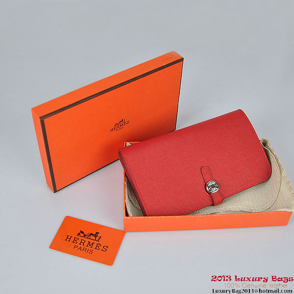 Hermes Dogon Wallet Travel Case H001 Red Hermes Dogon Wallet Travel Case H001 Red