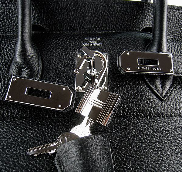 Hermes Birkin 6109 Togo Leather Bag Black 42cm Silver Hermes Birkin 6109 Togo Leather Bag Black 42cm Silver