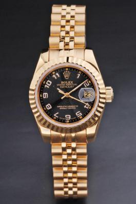 Rolex Datejust Golden Black Stainless Steel Watch-RD3781 Rolex Datejust Golden Black Stainless Steel Watch-RD3781