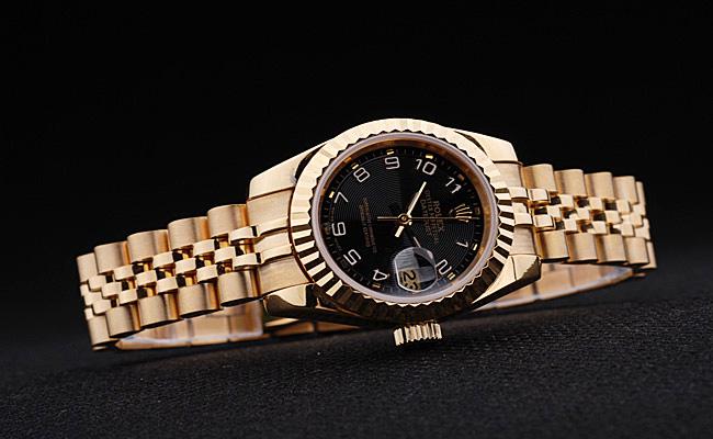 Rolex Datejust Golden Black Stainless Steel Watch-RD3781 Rolex Datejust Golden Black Stainless Steel Watch-RD3781
