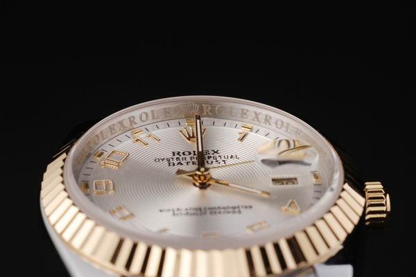 Rolex Datejust Golden White Stainless Steel Watch-RD2407 Rolex Datejust Golden White Stainless Steel Watch-RD2407