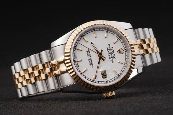 Rolex Datejust Golden White Surface Men Watch-RD2366 Rolex Datejust Golden White Surface Men Watch-RD2366