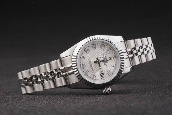 Rolex Datejust Mechanism Silver Bezel&White Surface -RD2454 Rolex Datejust Mechanism Silver Bezel&White Surface -RD2454