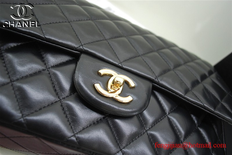 Chanel Jumbo Caviar Flap Bag 36076 Black gold chain Chanel Jumbo Caviar Flap Bag 36076 Black gold chain