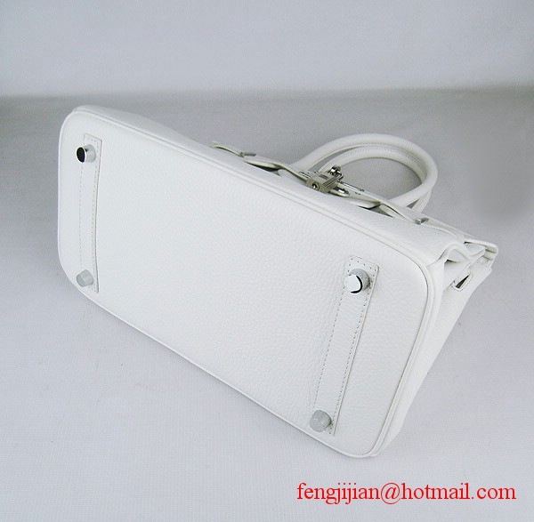 Hermes Birkin 30cm Togo Leather Bag White 6088