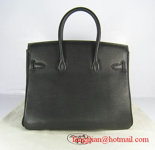 Hermes Birkin 35cm Embossed Veins Leather Bag Black 6089 Silver Hardware Hermes Birkin 35cm Embossed Veins Leather Bag Black 6089 Silver Hardware
