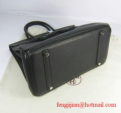 Hermes Birkin 35cm Embossed Veins Leather Bag Black 6089 Silver Hardware Hermes Birkin 35cm Embossed Veins Leather Bag Black 6089 Silver Hardware