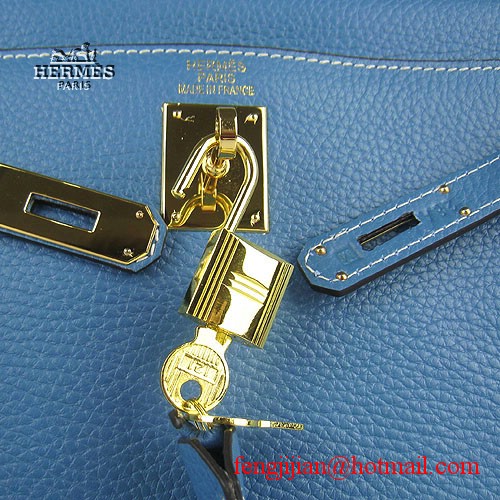 Hermes Kelly 32cm Togo Leather Bag Blue 6108 Gold Hardware Hermes Kelly 32cm Togo Leather Bag Blue 6108 Gold Hardware