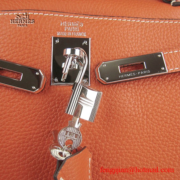 Hermes Kelly 32cm Togo Leather Bag Orange 6108 Silver Hardware Hermes Kelly 32cm Togo Leather Bag Orange 6108 Silver Hardware