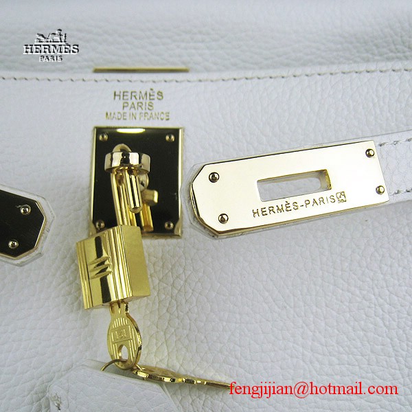 Hermes Kelly 32cm Togo Leather Bag White 6108 Gold Hardware Hermes Kelly 32cm Togo Leather Bag White 6108 Gold Hardware