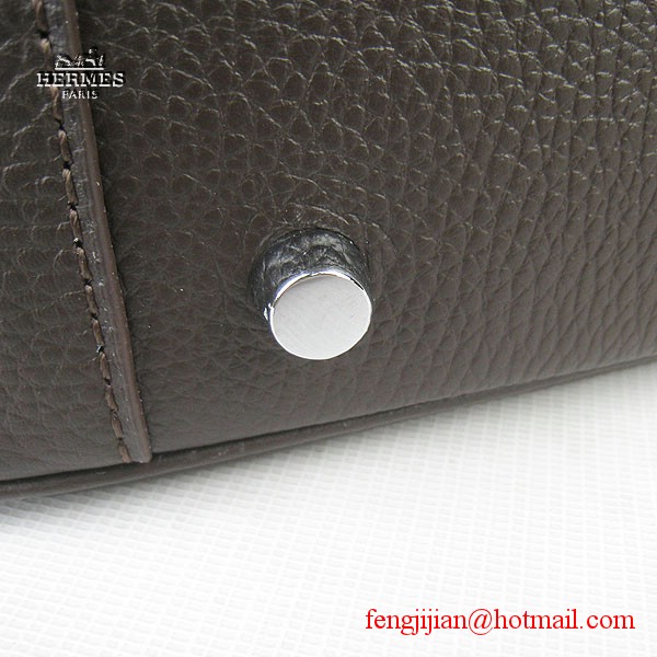 Hermes Women Shoulder Bag Dark Coffee 6208 Hermes Women Shoulder Bag Dark Coffee 6208