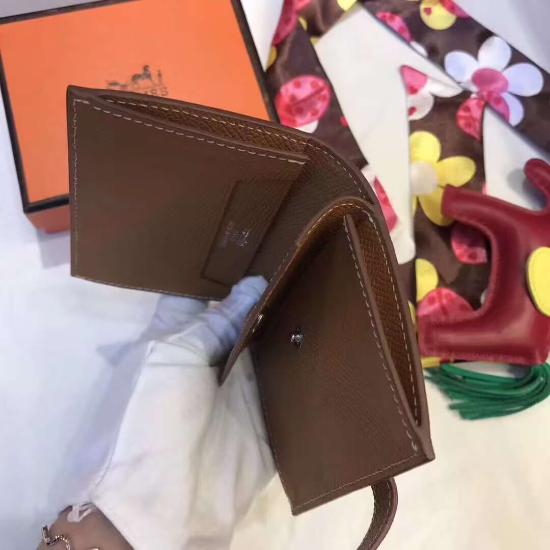 Hermes Bastia Epsom card case H2238 Brown Hermes Bastia Epsom card case H2238 Brown