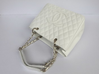 Chanel Quilted CC Tote Bag 35626 White Chanel Quilted CC Tote Bag 35626 White