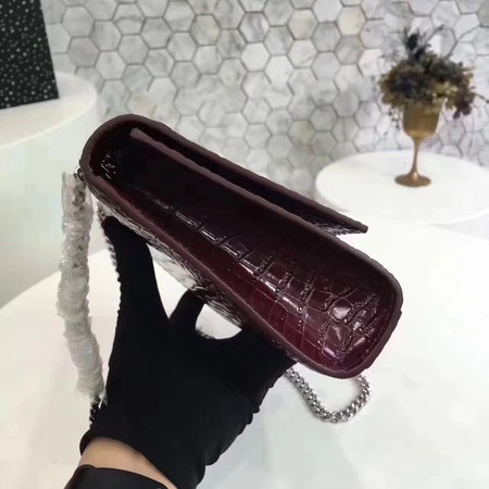 Saint Laurent mini Croco Leather Cross-body Shoulder Bag Y2811 Wine Saint Laurent mini Croco Leather Cross-body Shoulder Bag Y2811 Wine