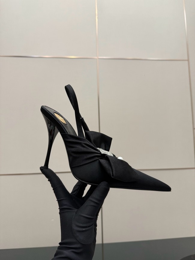 Saint Laurent AMALIA slingback pumps in satin crepe Heel 10.5CM 55726-12