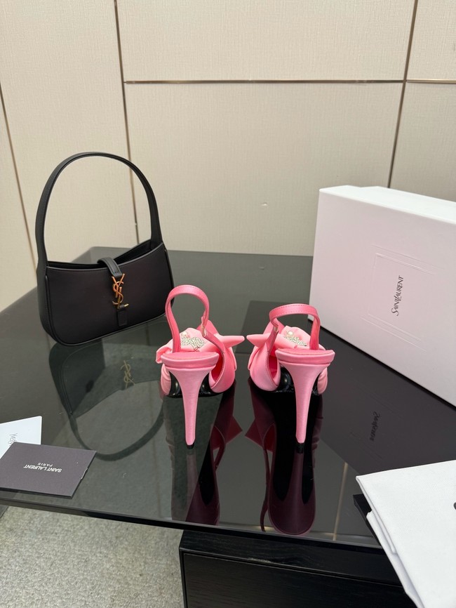 Saint Laurent AMALIA slingback pumps in satin crepe Heel 10.5CM 55726-4