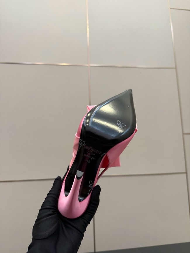 Saint Laurent AMALIA slingback pumps in satin crepe Heel 10.5CM 55726-4