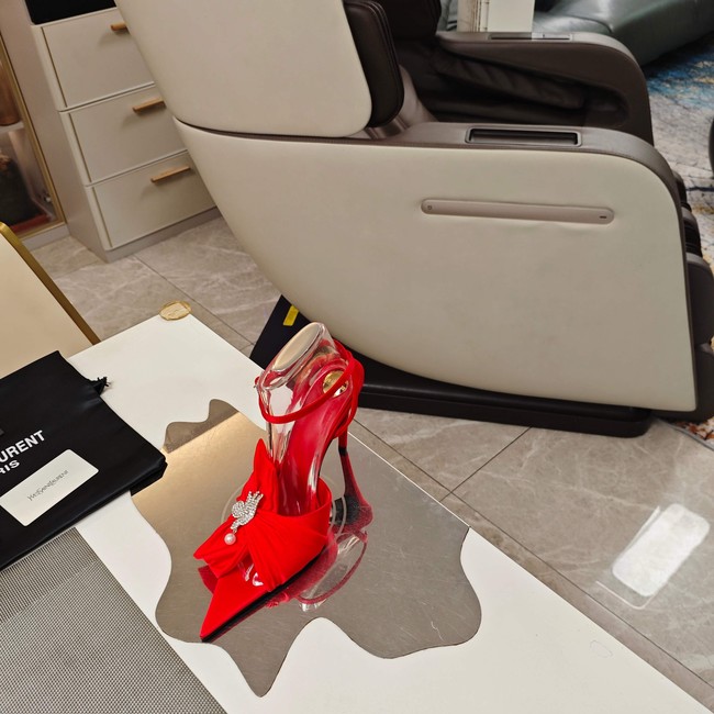 Saint Laurent AMALIA slingback pumps in satin crepe Heel 10.5CM 35964-5