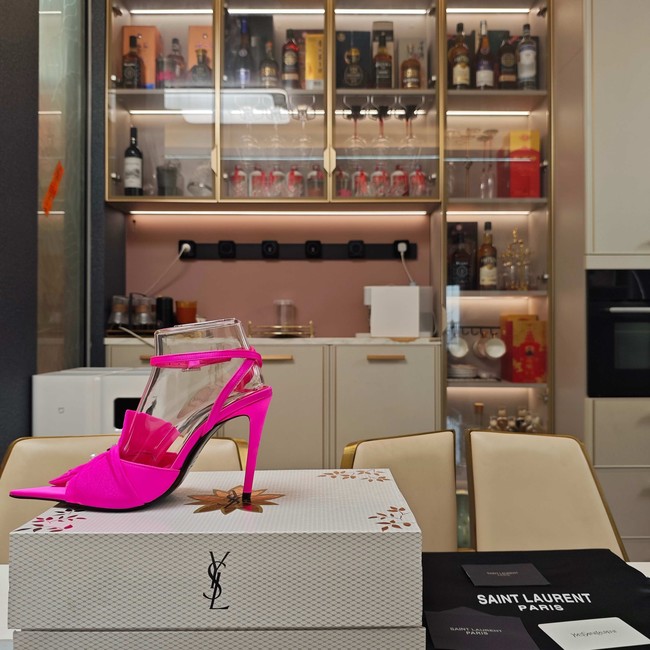 Saint Laurent AMALIA slingback pumps in satin crepe Heel 10.5CM 35964-6