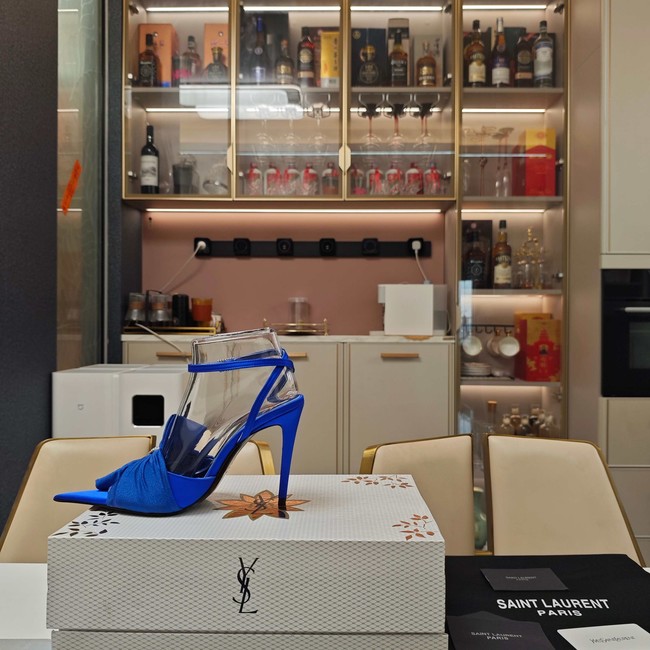 Saint Laurent AMALIA slingback pumps in satin crepe Heel 10.5CM 35964-7