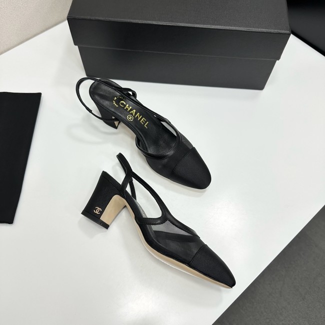 Chanel Slingbacks Mesh & Grosgrain Heel Height 65mm G31318-2