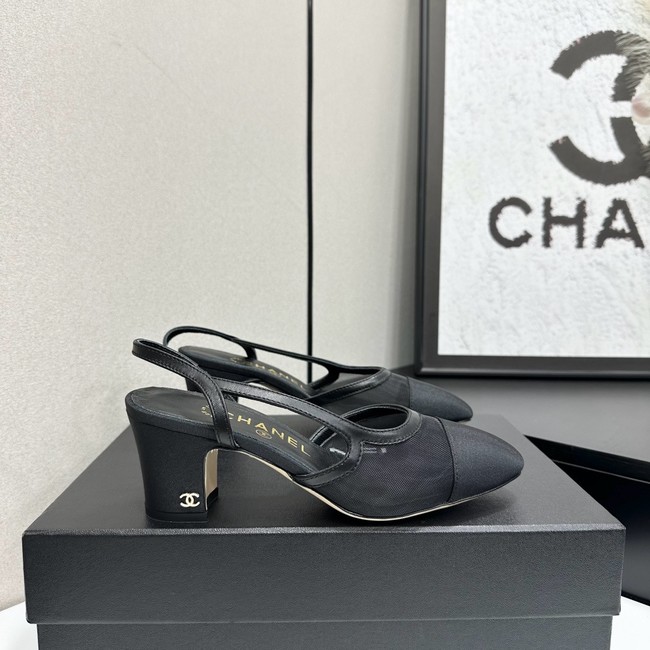 Chanel Slingbacks Mesh & Grosgrain Heel Height 65mm G31318-2