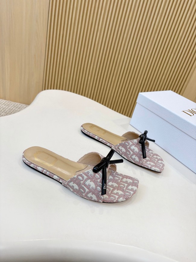 Dior Bow Slide Dior Oblique Embroidered Cotton KCO623-1