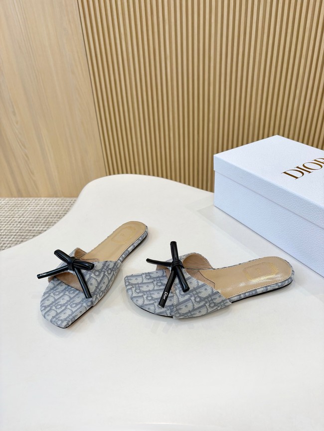 Dior Bow Slide Dior Oblique Embroidered Cotton KCO623-2