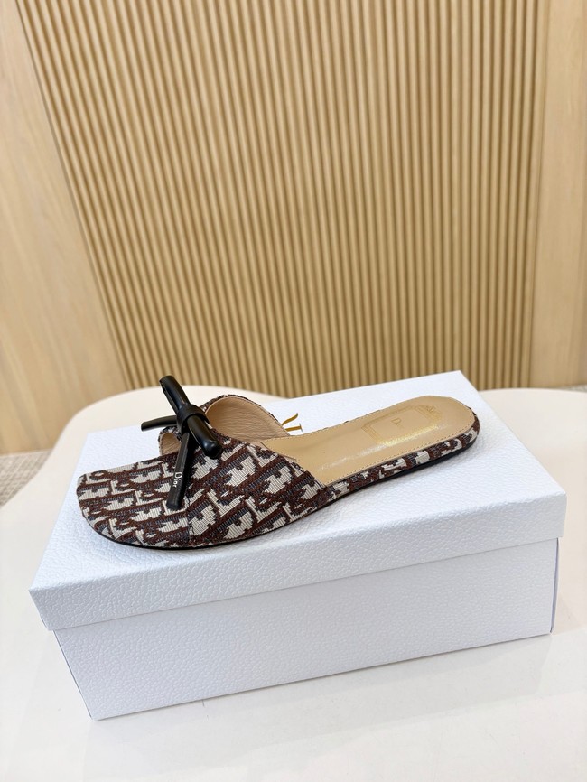 Dior Bow Slide Dior Oblique Embroidered Cotton KCO623-3