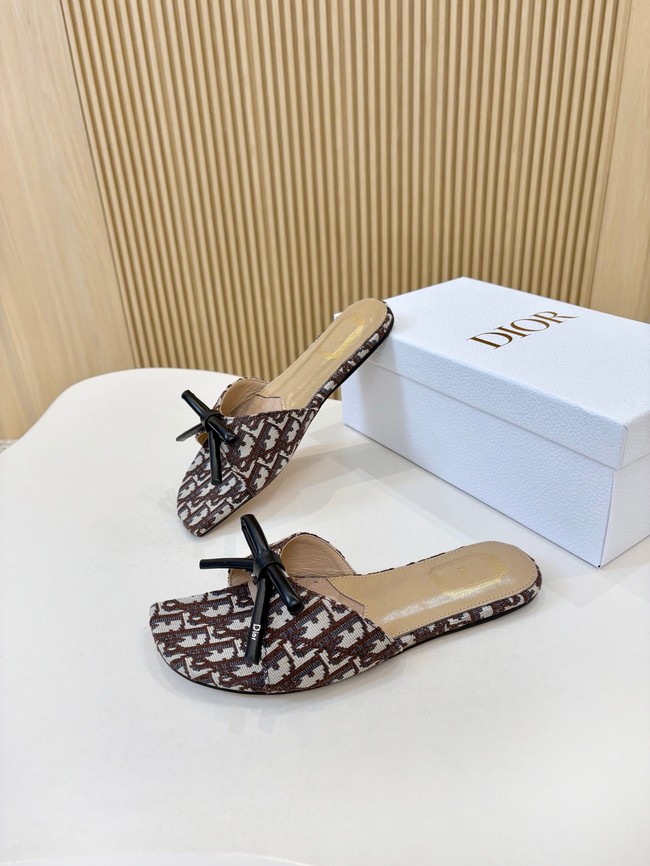 Dior Bow Slide Dior Oblique Embroidered Cotton KCO623-3
