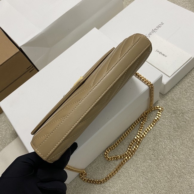 SAINT LAURENT WOC Classic Monogramme Flap Bag 360452 Apricot